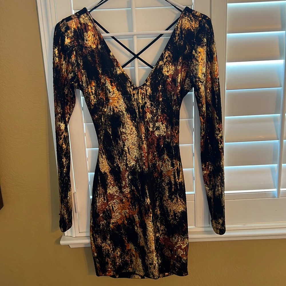 Shimmery black mini dress